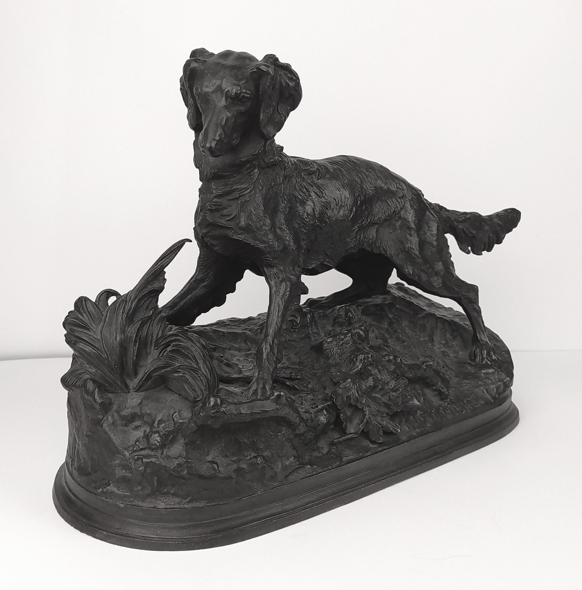 Mêne, Pierre-Jules – Chien épagneul, Sylphe, bronzová plastika, signováno v podstavci, výška 23 cm, nedatováno