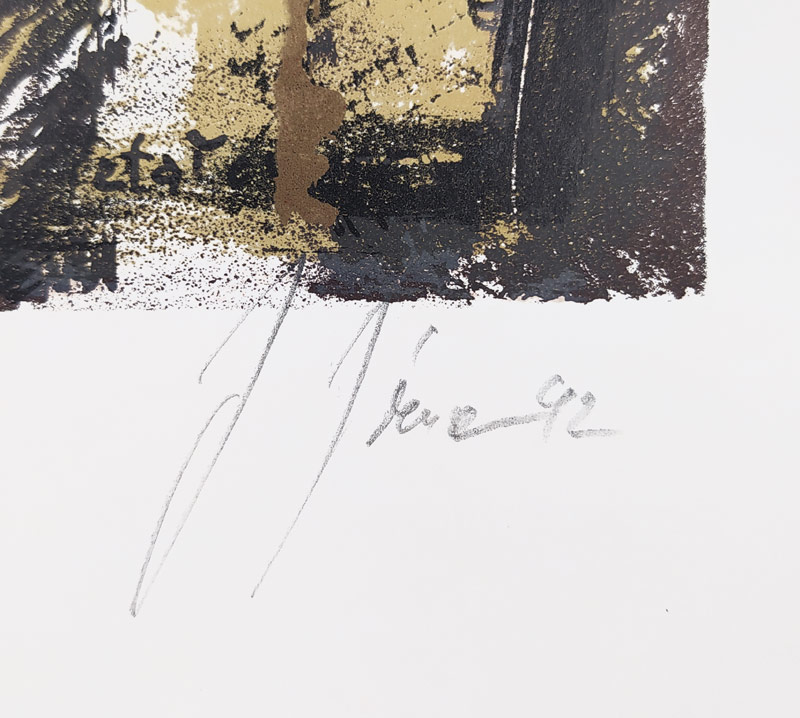 Jíra Josef – Vzpomínka, původní barevná litografie, 1992