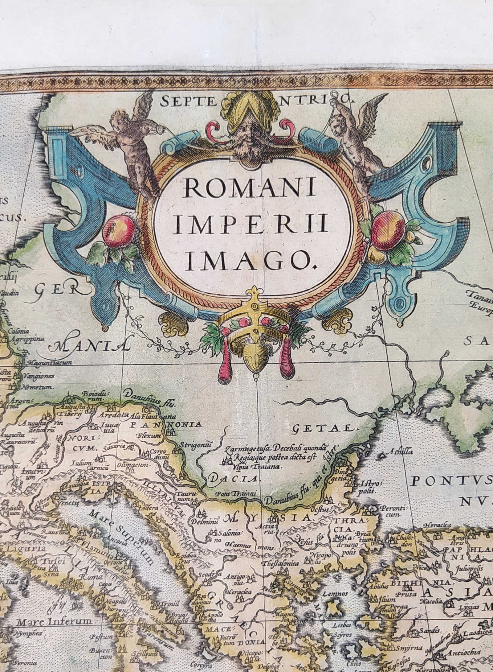 Evropa – Romani Imperii Imago, Abraham Ortelius, staře kolorovaný původní mědiryt, 1579