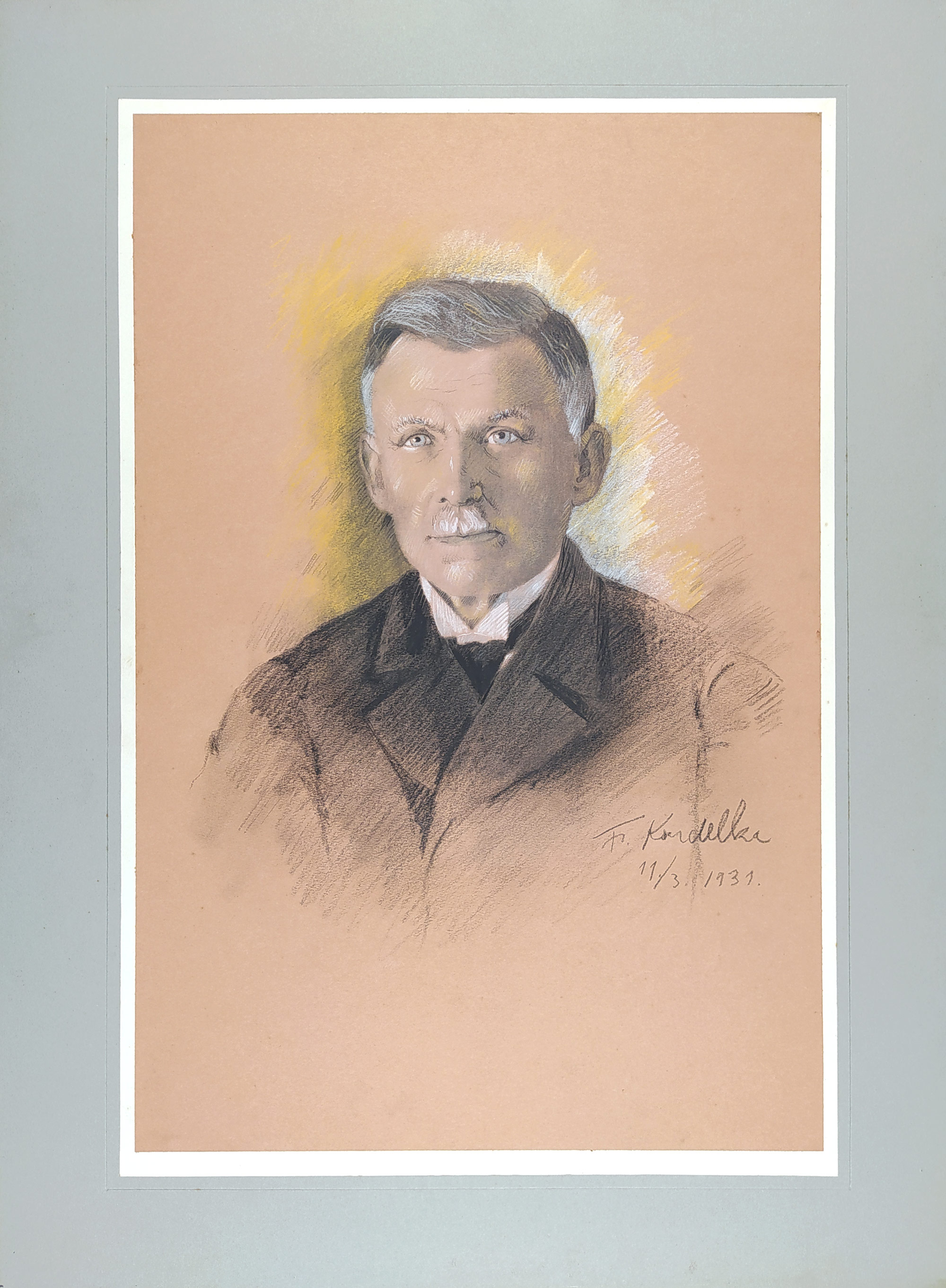 Koudelka František – Portrét muže, kresba suchým pastelem, 11. 3. 1931