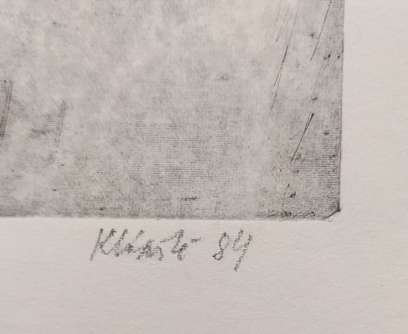 Klápště Jaroslav – Eva, suchá jehla, číslováno 6/30, velkoformátová grafika, 1984