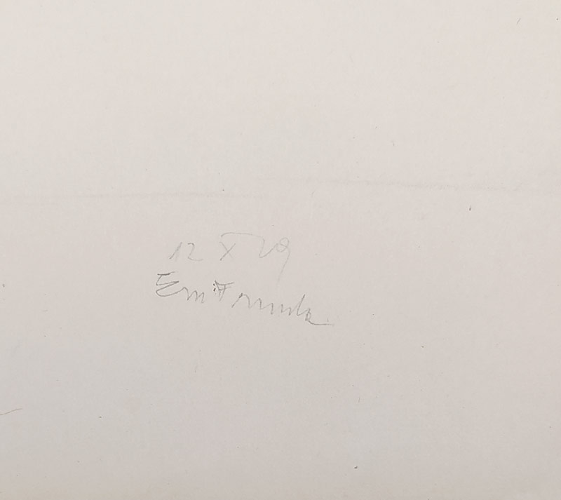 Frinta Emanuel – Ležící dívčí akt, jemná kresba tužkou, 12. X. 1929