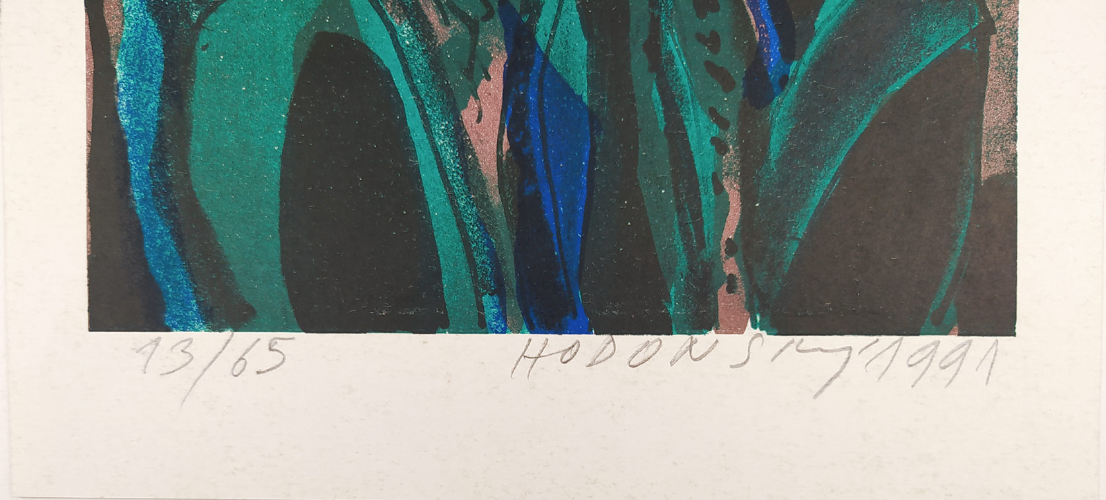 Hodonský František – Vodní rostliny, barevná litografie, číslováno 13/65, 1991