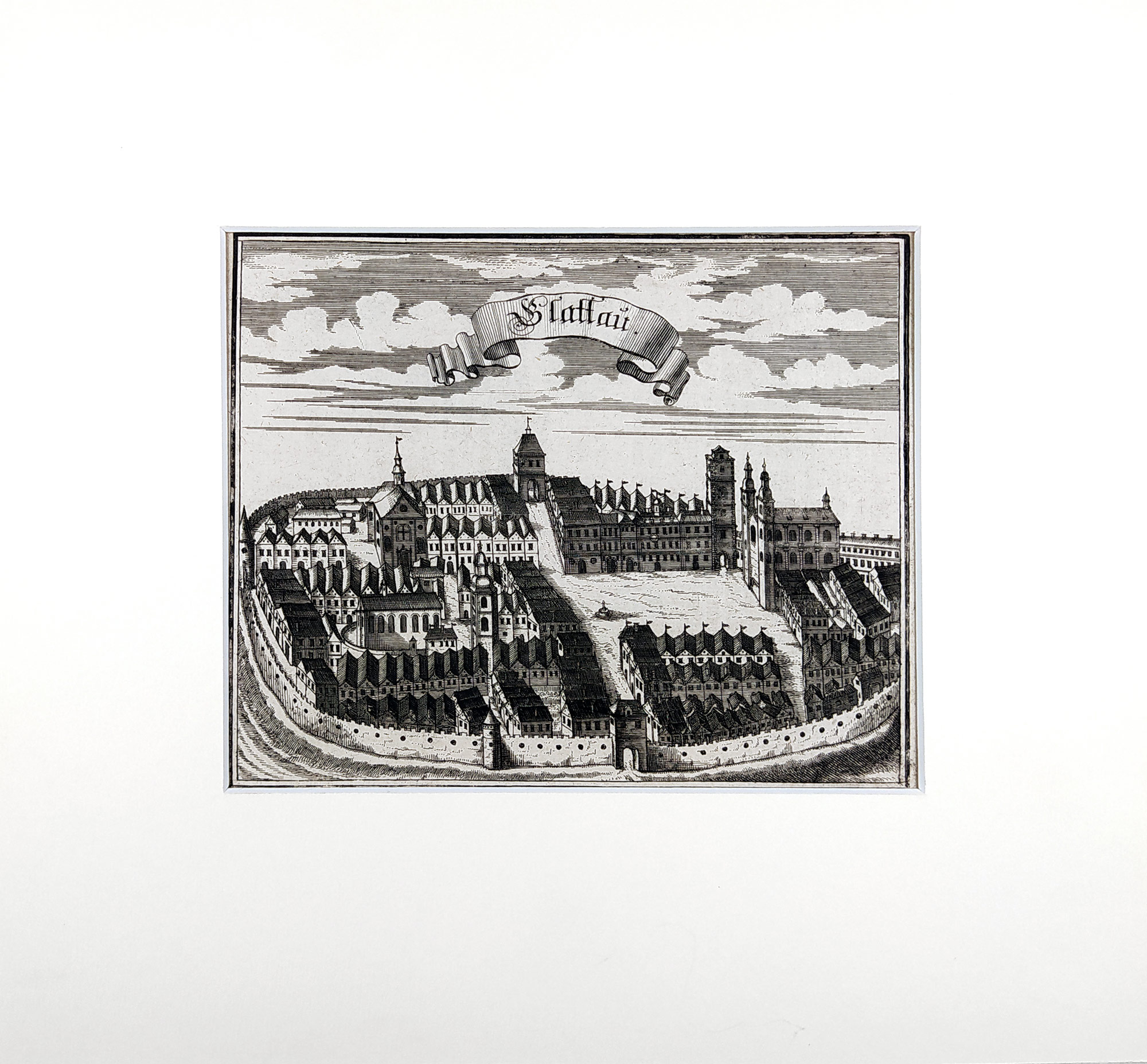Klatovy – Klattau, Johann Georg Vogt, původní mědiryt, 1712