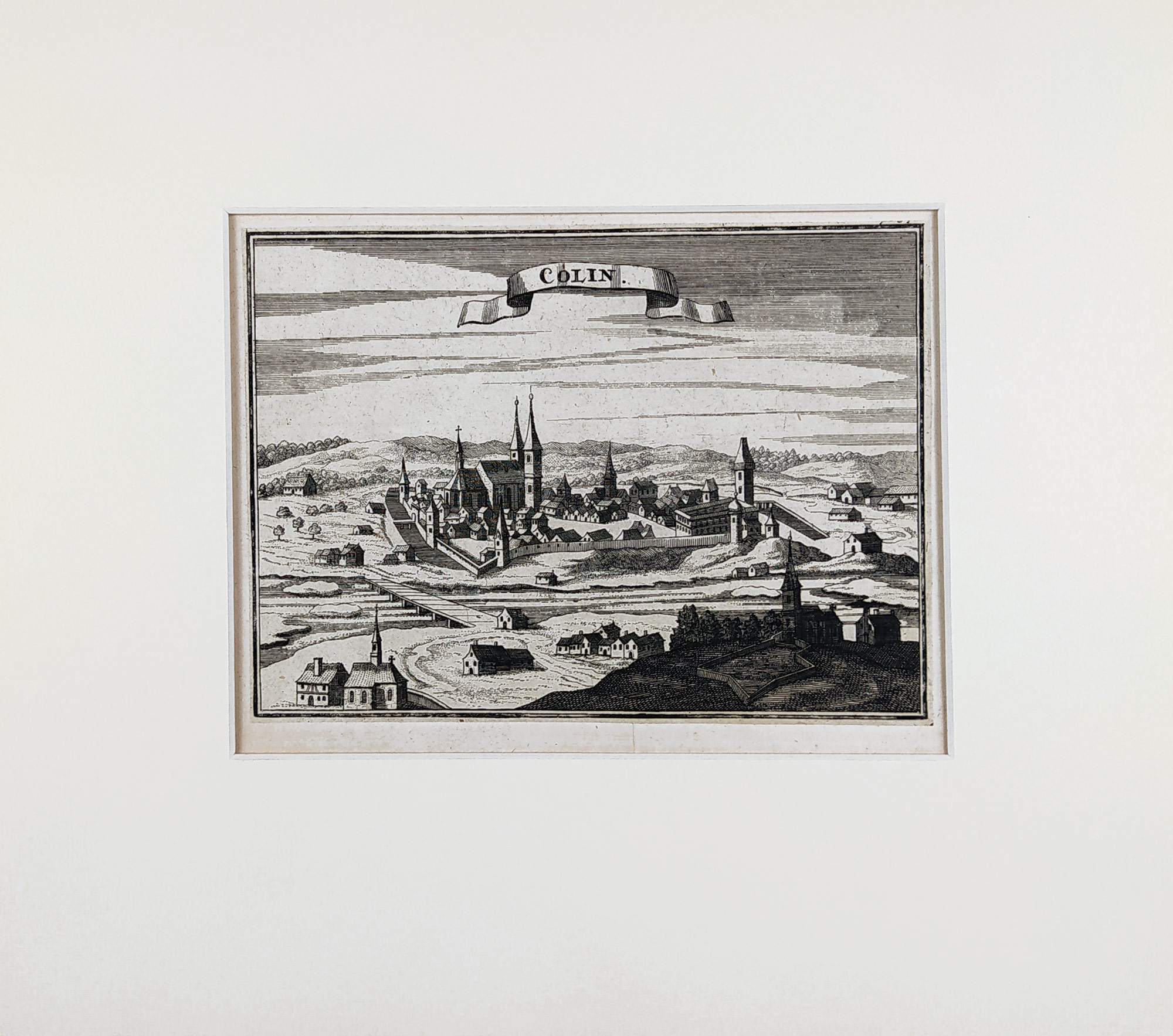 Kolín – Colin, Johann Georg Vogt, původní mědiryt, 1712
