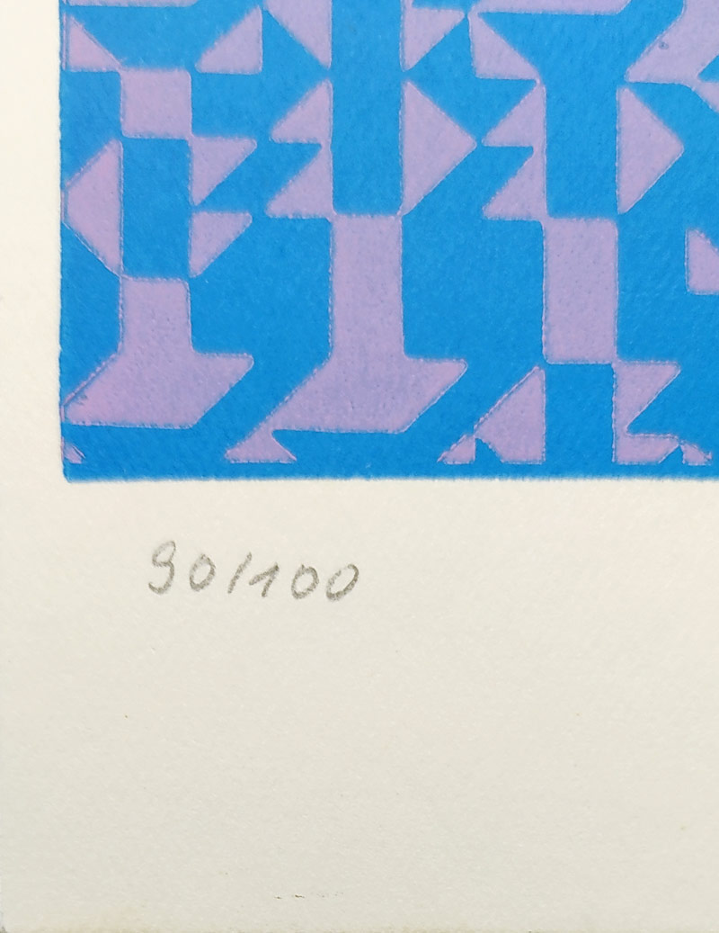 Sýkora Zdeněk – Barevná struktura, signovaná serigrafie č. 90/100, 1968