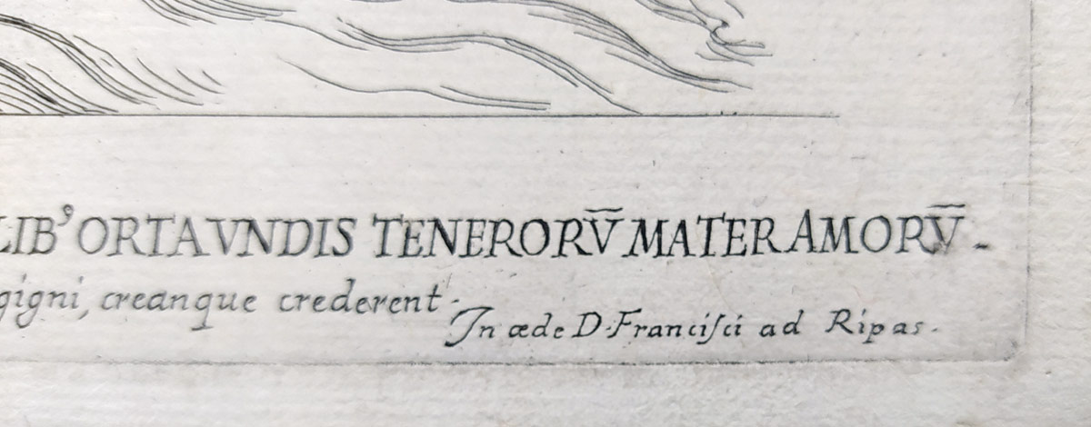 Bartoli Pietro Santi – Venuše a její družina, původní lept, 1693