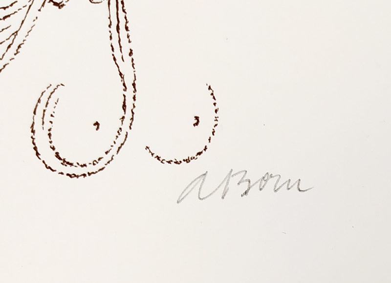 Born Adolf – Žena ve znamení kozoroha, signovaná původní litografie, 70. – 80. léta