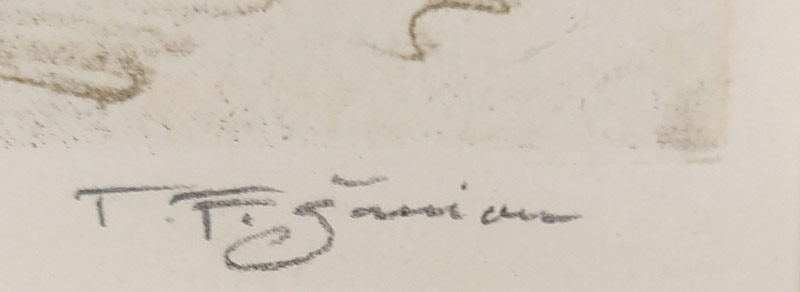 Šimon Tavík František – Dívka se džbány, původní barevná litografie, 1919