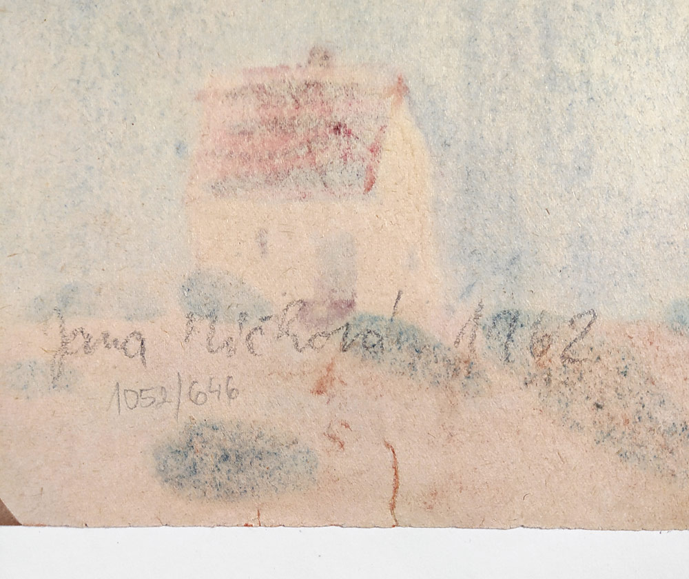 Míčková Jana – Bez názvu, malba akvarelem, signováno „Jana 62“, 1962
