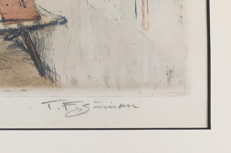 Šimon Tavík František – Quai Malaquai v Paříži, původní barevný lept, 1924