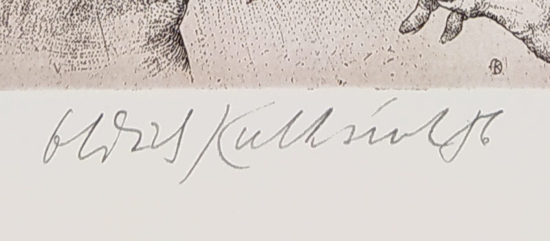 Kulhánek Oldřich – Auuuu, Ex libris W. Meulemans, tandarts, barevný lept, 1986
