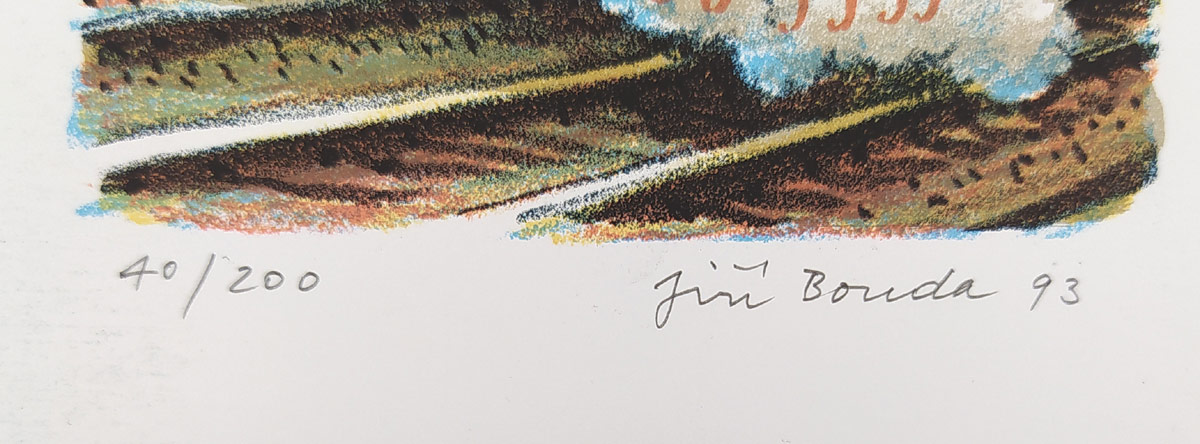 Bouda Jiří – PF 1993, původní barevná litografie, číslováno 40/200, 1993