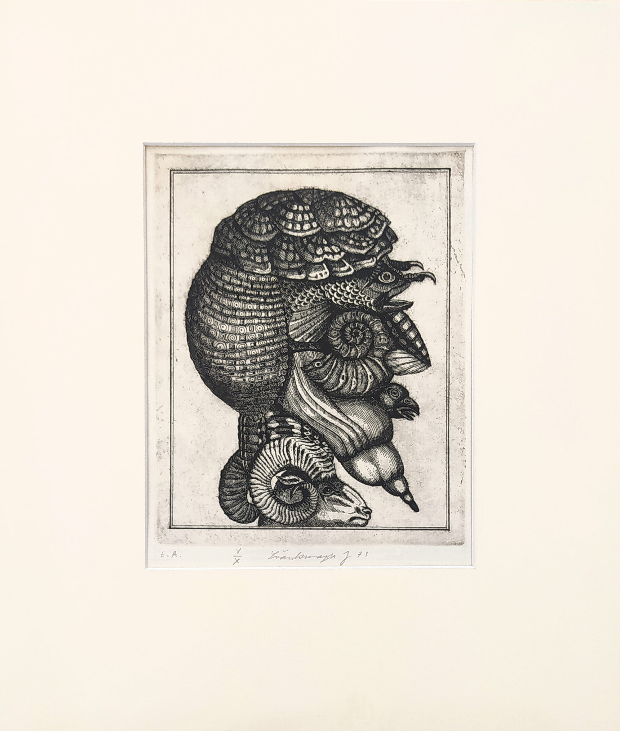 Švankmajer Jan – Bez názvu, lept, E. A./autorský tisk, číslováno V/X, 1973