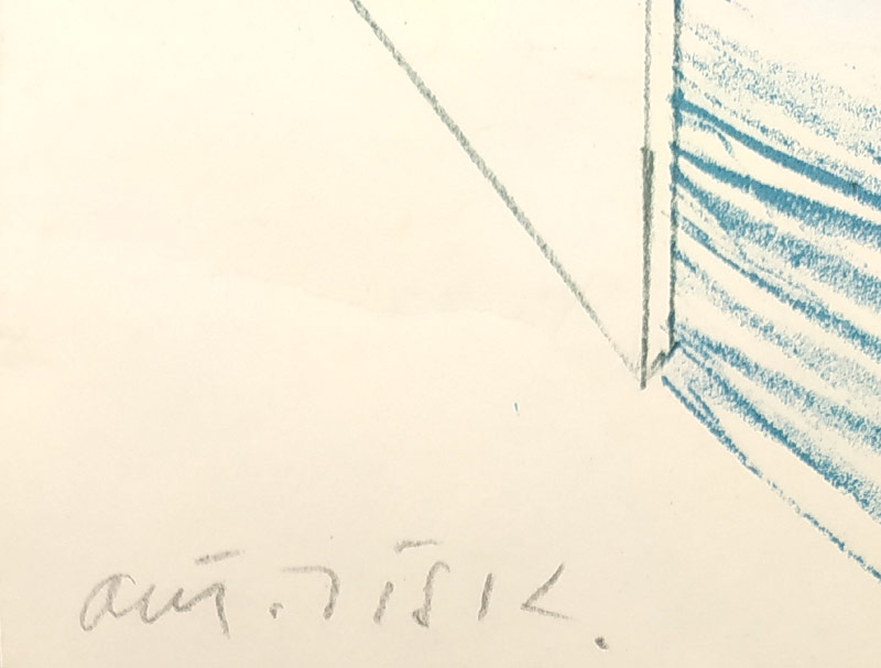 Bláha Václav – Je mi z toho zle, barevná litografie, autorský tisk, 1979