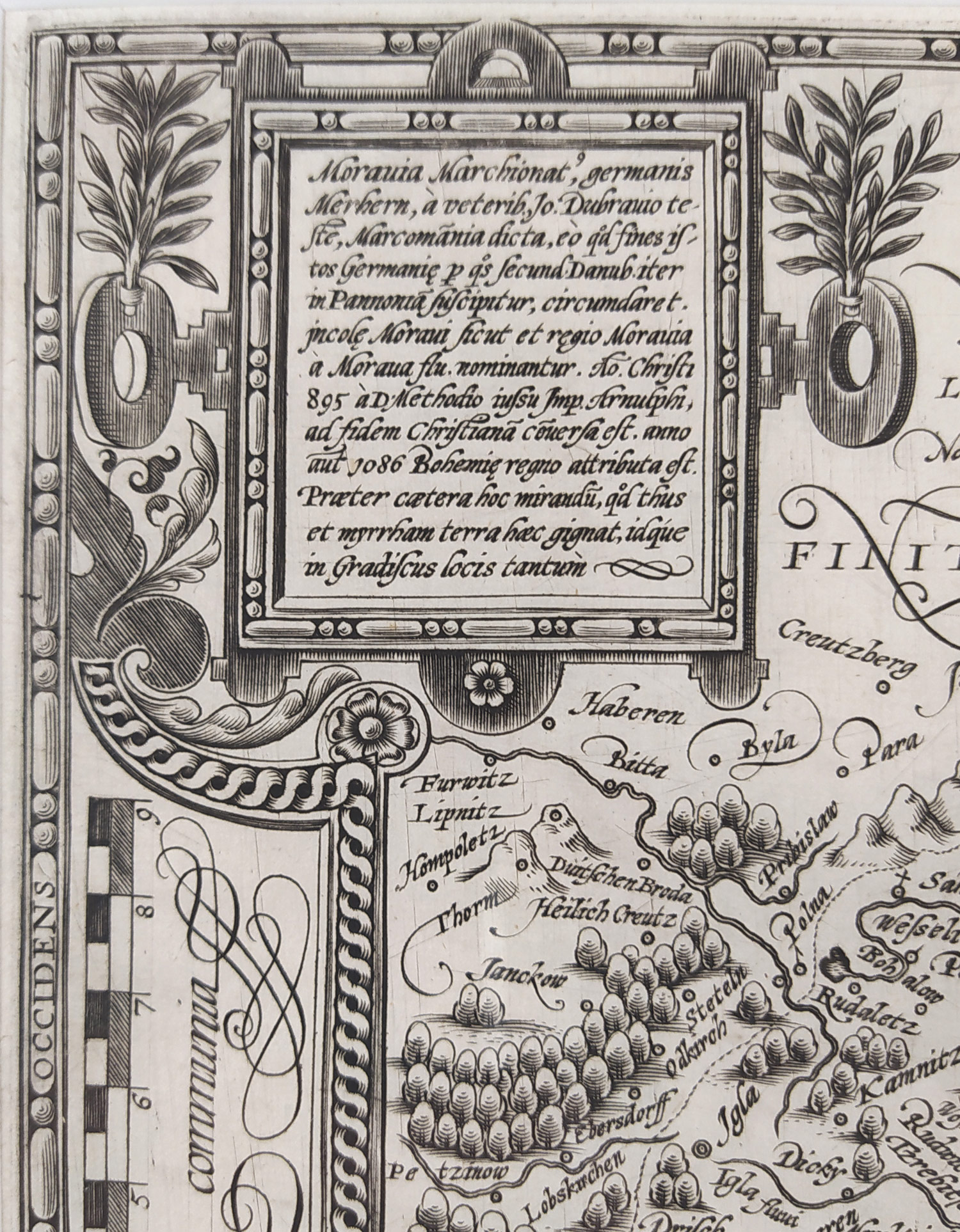 Morava – Matthias Quad, Johann Bussemacher, původní mědiryt, 1596