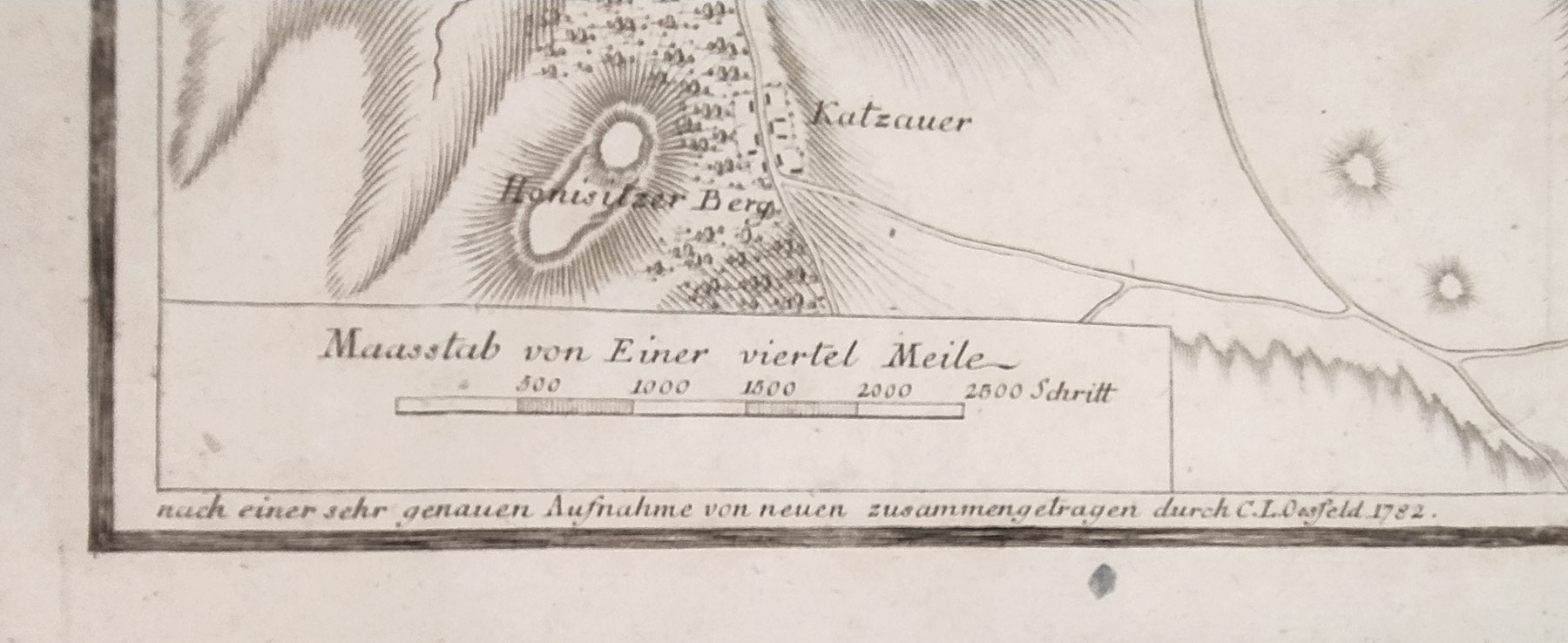 Lovosice – Plán bitvy 1756, C. L. Oesfeld, původní mědiryt, 1782