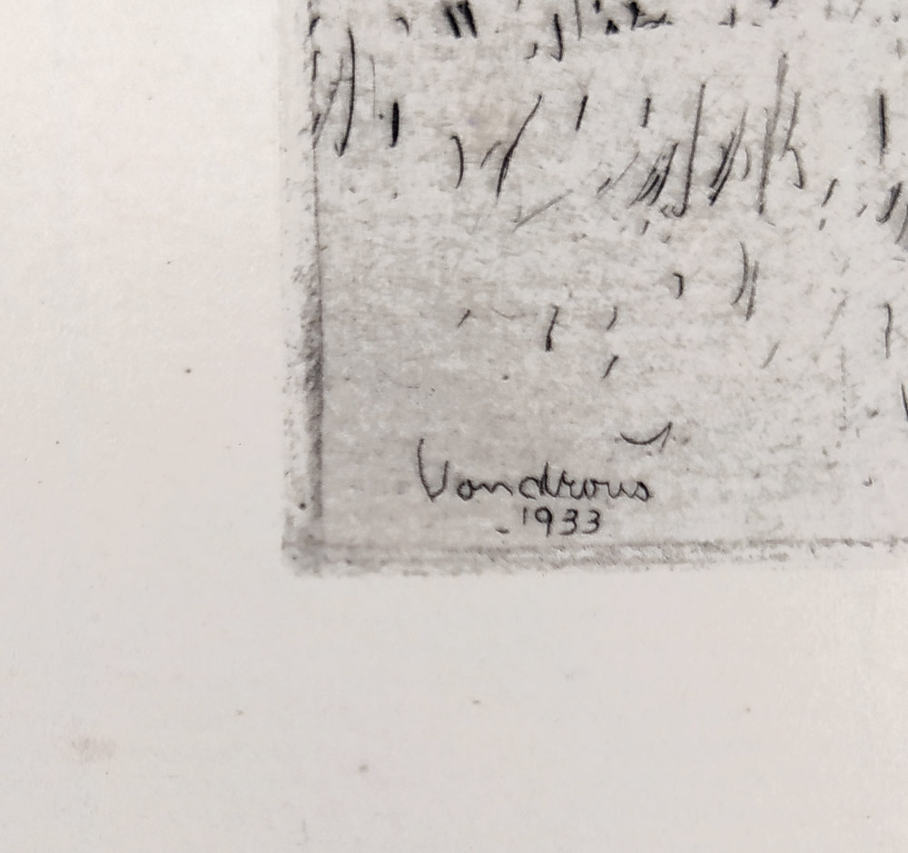 Vondrouš Jan Charles – Obrázek z Holandska, původní lept a suchá jehla, 1933