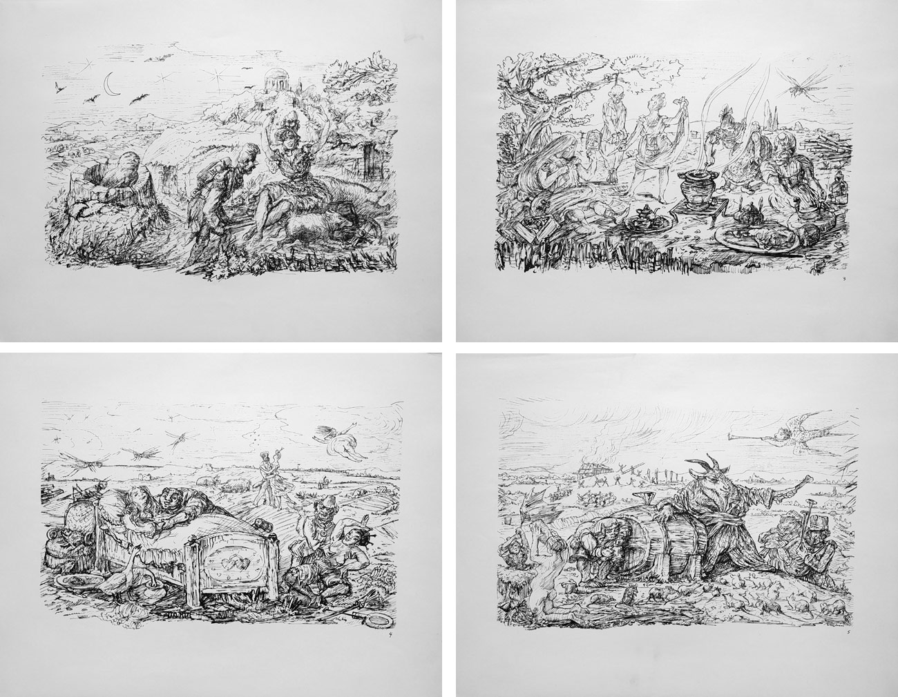 Kubin Alfred – Rauhnacht, Temná noc, album 13 původních litografií, 1925