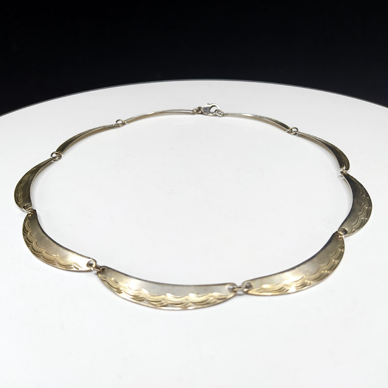 Článkový stříbrný náhrdelník s gravírováním