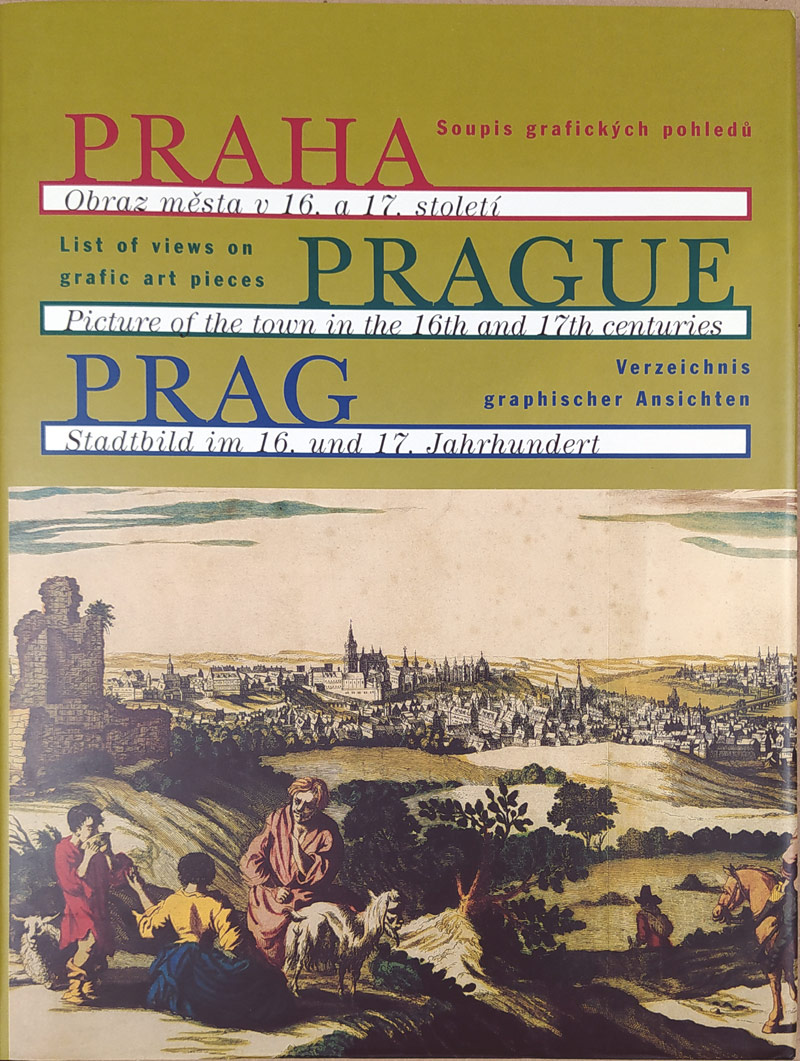 Praha a Cheb – Georg Braun & Franz Hogenberg, staře kolorovaný mědiryt, 1574