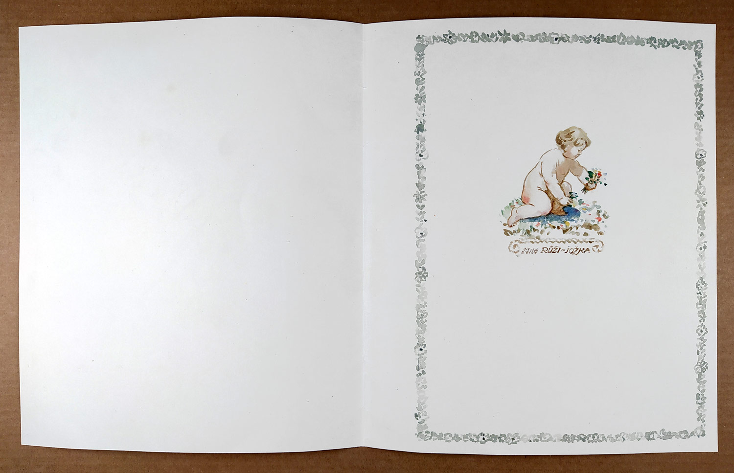 Jožka – Milé Růži Jožka, původní malba akvarelem, nedatováno