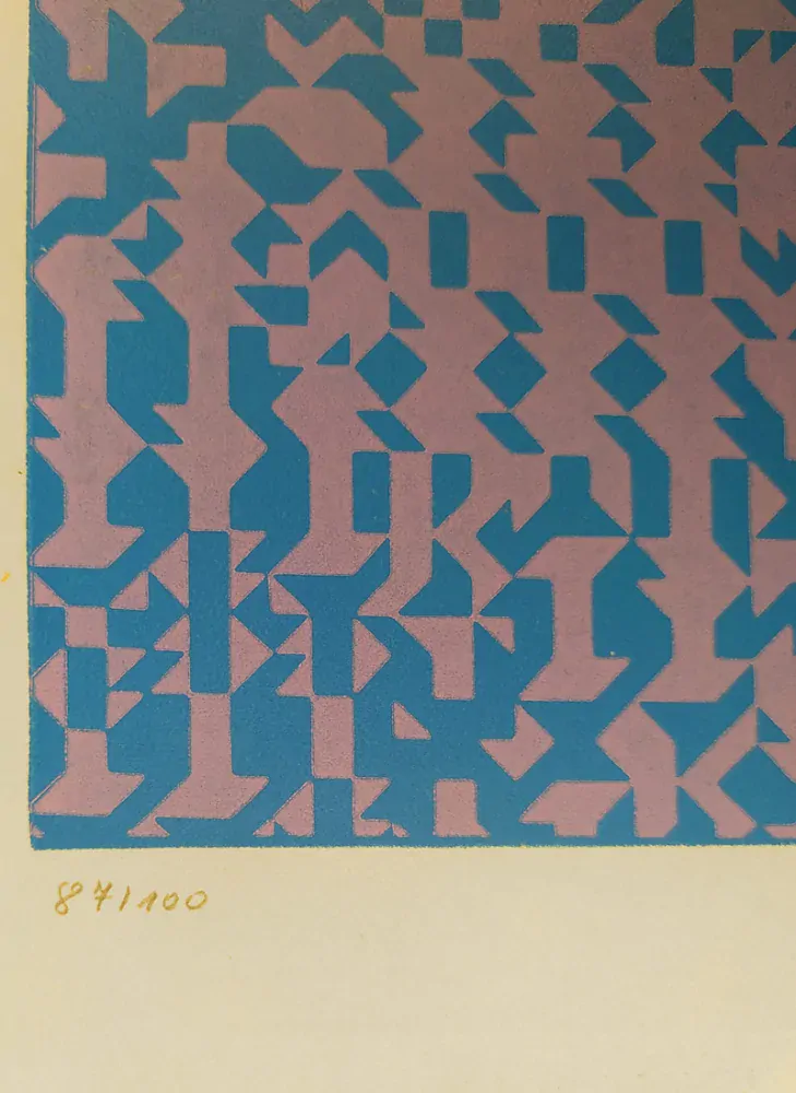Sýkora Zdeněk – Barevná struktura, signovaná serigrafie č. 87/100, 1968