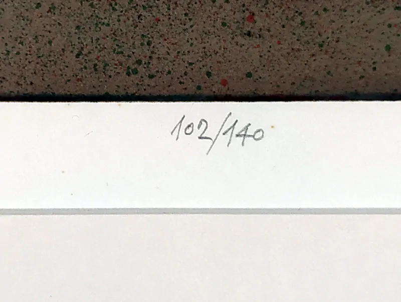 Liesler Josef – Akt v ateliéru, rozměrná barevná litografie, 1983