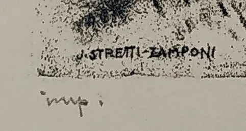 Stretti-Zamponi Jaromír – Zimní pohled na Karlův most a Mosteckou věž, Praha, akvatinta, 1910