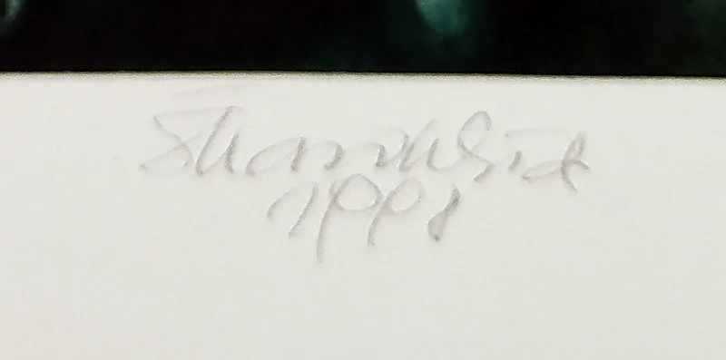 Škarohlíd Jaroslav – Mystická krajina, lavírovaná olejomalba na papíře, 1998