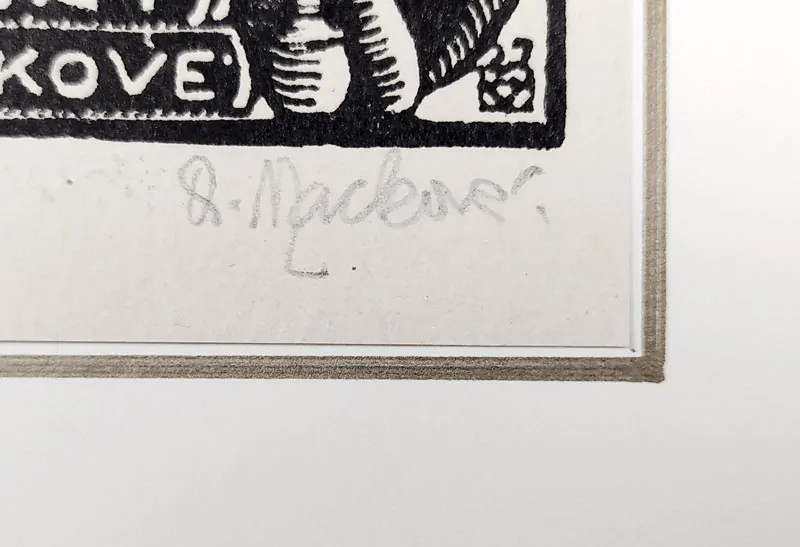 Macková Anna – Knihy Anny Mackové, původní dřevoryt, 1927