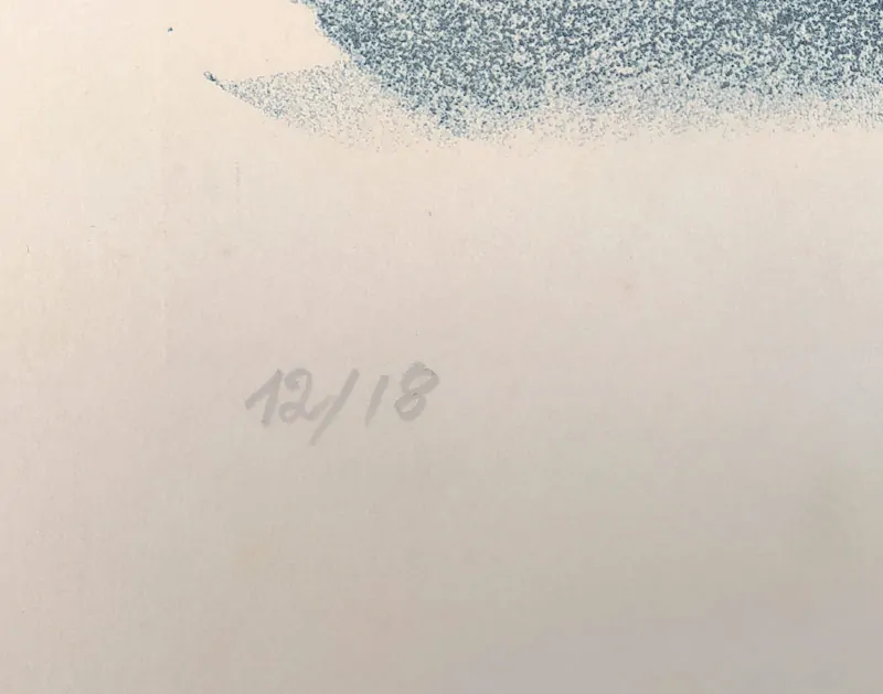 Moravec Alois – U vody, barevná litografie, č. 12/18, 1984