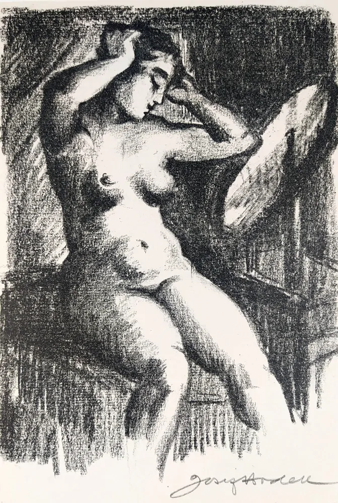 Hodek Josef ml. – Akty, konvolut čtyř grafických listů, 3× dřevoryt, 1× litografie