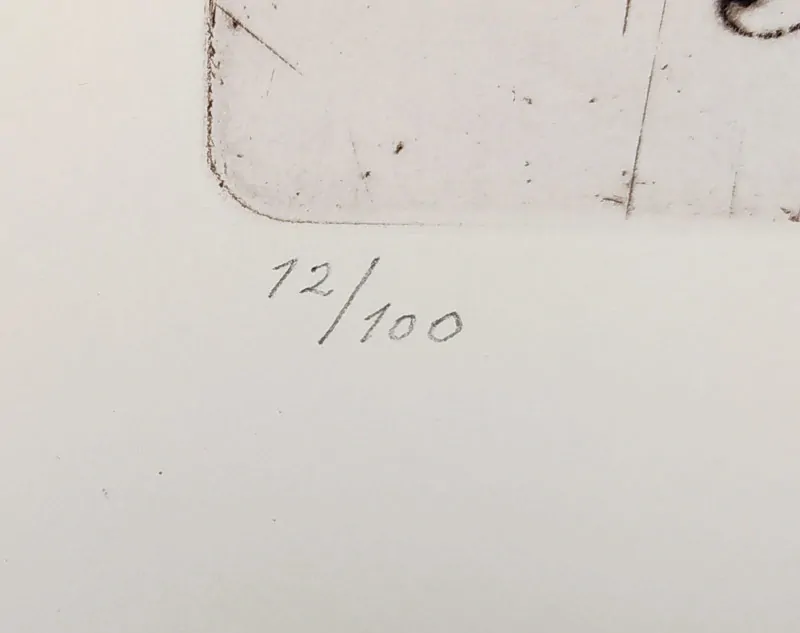 Burant František – Harlekýn a Kolombína, suchá jehla s barevným podtiskem, 1991