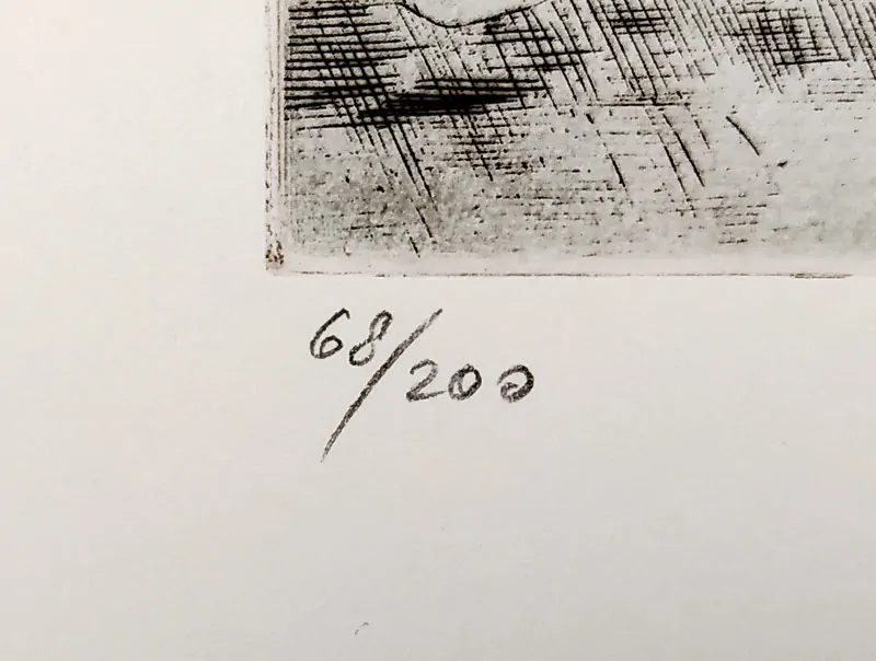 Čápová Hana – Rodin, barevný lept, číslováno 68/200, Lyra Pragensis, 1994