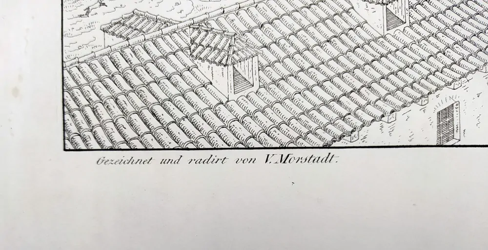 Praha – Staré Město Pražské, Barvířský a Střelecký ostrov, Vincenc Morstadt,  pův. lept, ca 1828