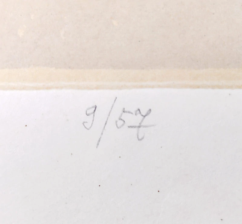 Liesler Josef – Autoportrét umělce, rozměrná grafika, raritní barevný linoryt, 1969