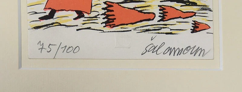 Šalamoun Jiří – Bez názvu, signovaná barevná litografie, č. 75/100, 2002
