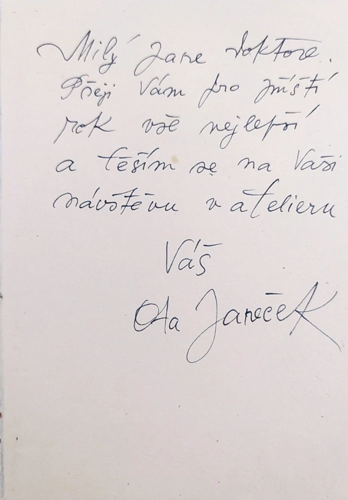 Janeček Ota – Osobní přání MUDr. Vlastimilu Janíčkovi, ofset, 1961