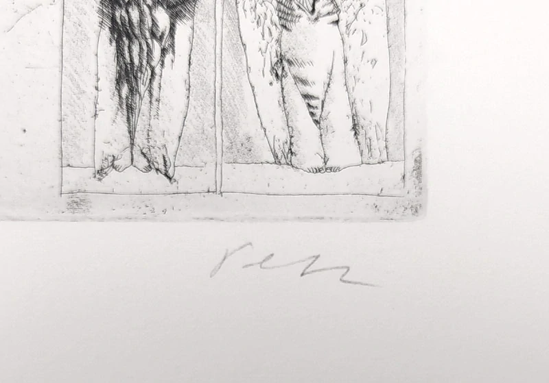 Herel Petr – Borges serie, zrnkový lept, autorský tisk, ca 1968