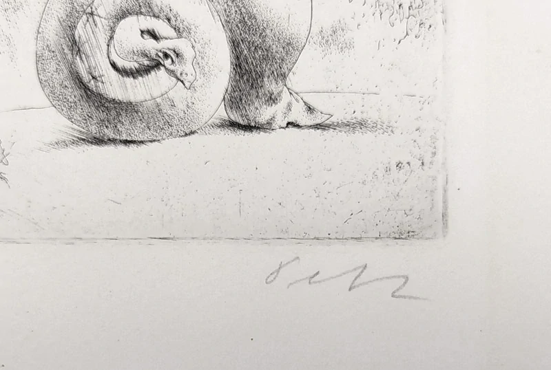 Herel Petr – Borges serie, zrnkový lept, autorský tisk, ca 1968