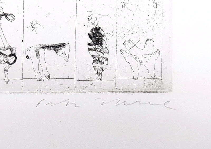 Herel Petr – Borges serie, zrnkový lept, autorský tisk, ca 1968