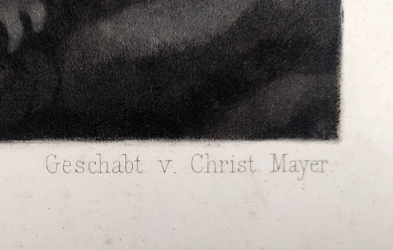 Mayer Christoph – Hagar und Ismael, mezzotinta podle A. Correggia, 1871