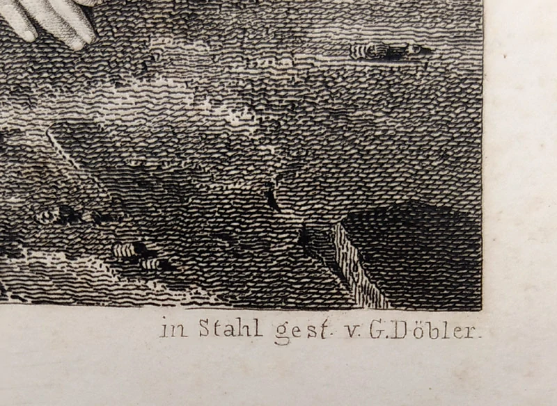 Döbler Jiří – Jeremiáš na zříceninách jeruzalémských, oceloryt podle E. Bendemanna, 1841