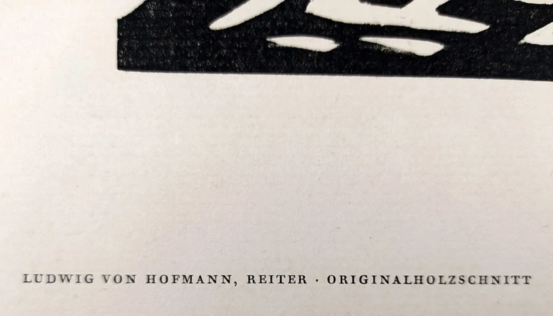Hofmann Ludwig von – Reiter, původní dřevoryt, ca 1920