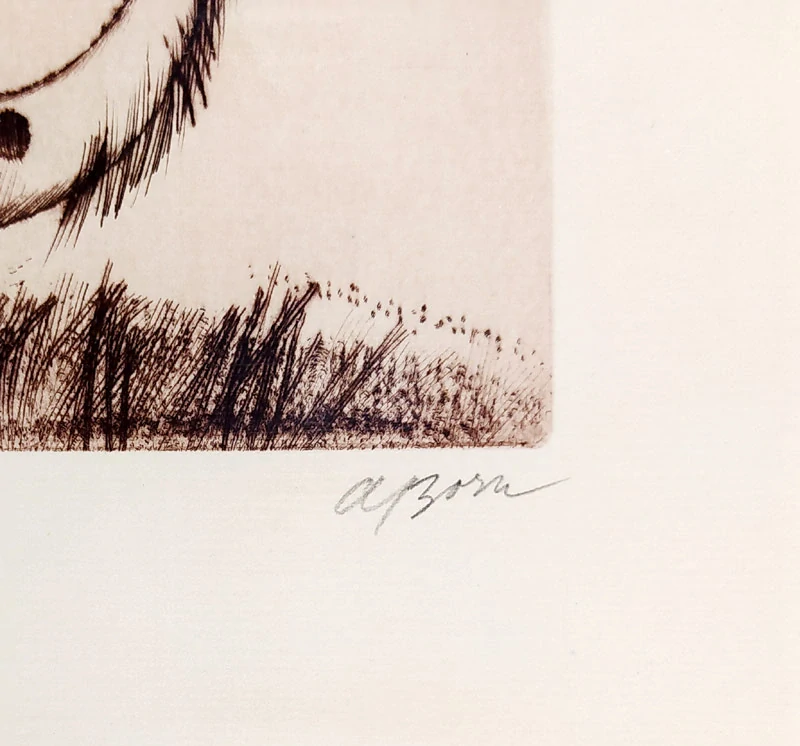 Born Adolf – Veselá zvířata, dvoubarevný lept s podtiskem, 1990