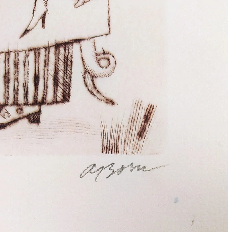 Born Adolf – Veselá zvířata, dvoubarevný lept s podtiskem, 1990