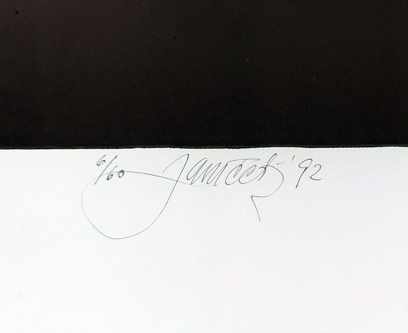 Janíček James – Pozorovatelé, barevná litografie, č. 6/60, 1992