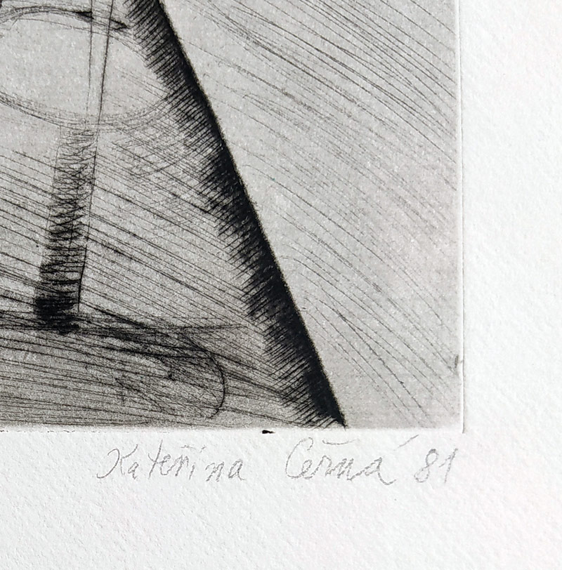 Černá Kateřina – Růže, lept, č. 10/30, 1981