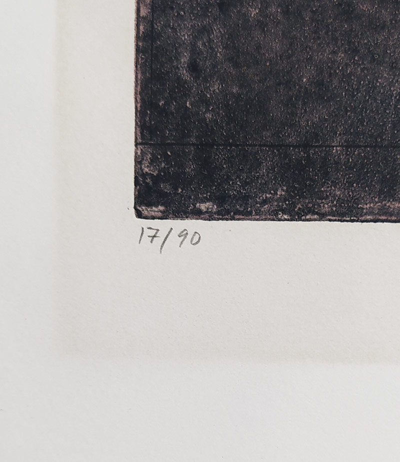 Sovák Pravoslav – Bez názvu, původní zrnkový lept s akvatintou, č. 17/90, nedatováno
